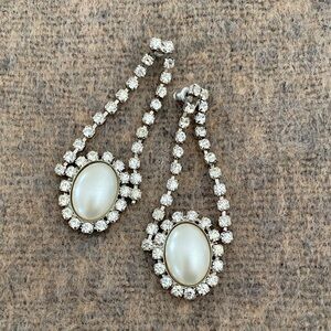 Elegant Pearl and Crystal Drop Earrings